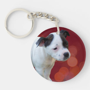 Llavero Cachorro negro y blanco,