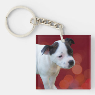 Llavero Cachorro negro y blanco,