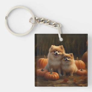 Llavero Cachorro Pomerania Delicia de Otoño Calabaza
