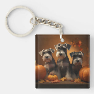 Llavero Cachorro Schnauzer Delicia de Otoño Calabaza