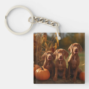 Llavero Cachorro Vizsla Delicia de Calabaza Otoñal