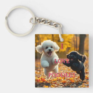 Llavero Cachorros de Caniche Saltarines
