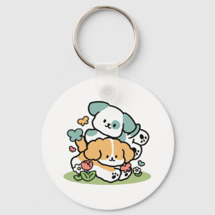 Llavero Cachorros felices entrando en mayo - Arte de perro