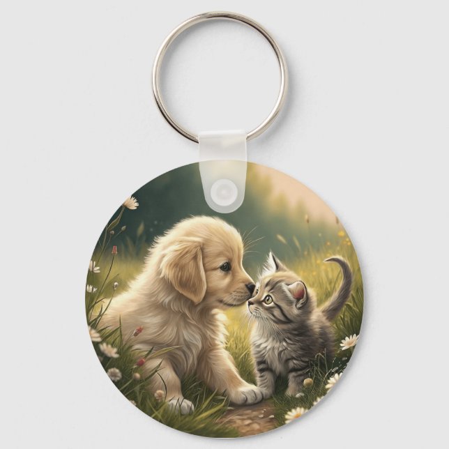 Llavero Cachorros Y Gatitos (Anverso)