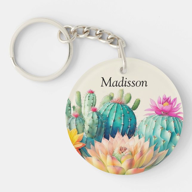 Llavero Cacti Y Suculento Con Nombre (Frente)