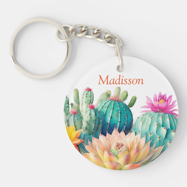 Llavero Cacti Y Suculento Con Nombre (Frente)