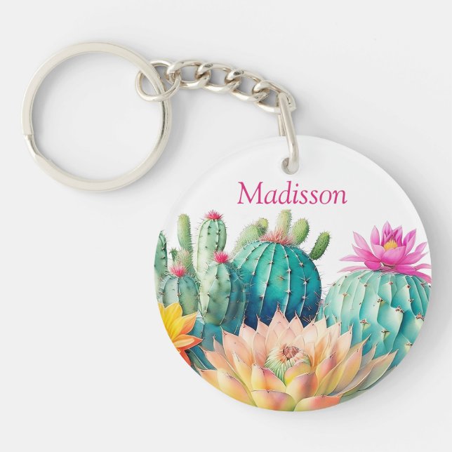 Llavero Cacti Y Suculento Con Nombre (Frente)