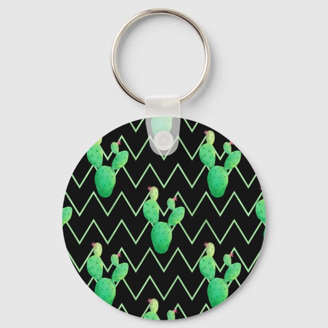 Llavero Cactus acuarela (Anverso)