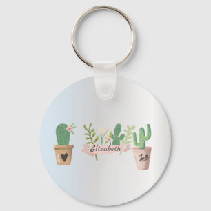 Llavero Cactus Adorable, Plata