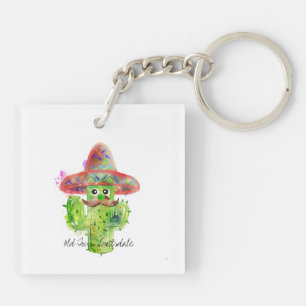 Llavero Cactus Art Fiesta Mustache Gorra Ojos Ubicación Di