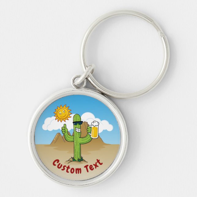 Llavero Cactus con cerveza (Frente)