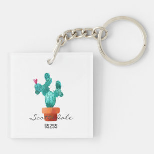 Llavero Cactus Heart Address Zip Code New Home Fun