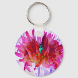 Llavero Cactus Rojo y Rosa Caliente Dahlia
