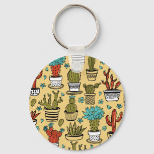 Llavero Cactus Succulent: Esbozo dibujado a mano