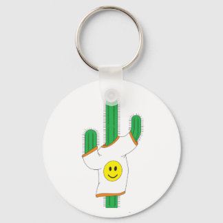 Llavero Cactus usando una cadena de llaves de camisa feliz