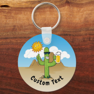 Llavero Cactus with Beer Keychain