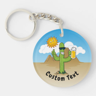 Llavero Cactus with Beer Keychain