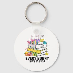 Llavero Cada conejo ama leer Pascua Libro de lectura lindo