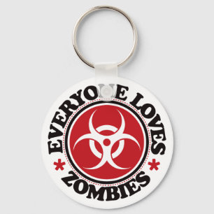 Llavero Cada uno ama a los zombis - rojo