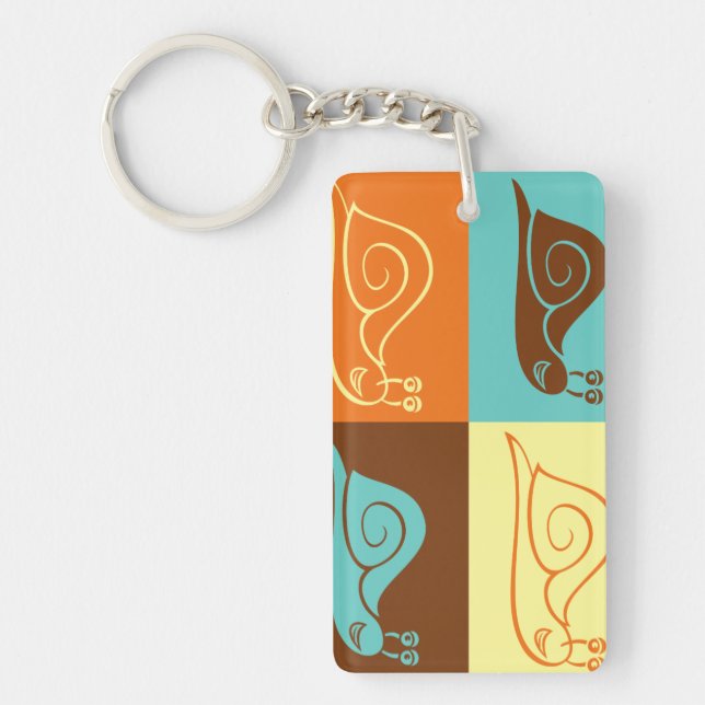 Llavero Cadena acrílica de caracoles (Frente)