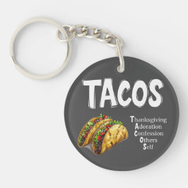 Llavero Cadena acrílica de oración TACOS