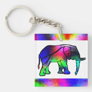 Llavero Cadena acrílica del elefante cola rosa de Tonjia