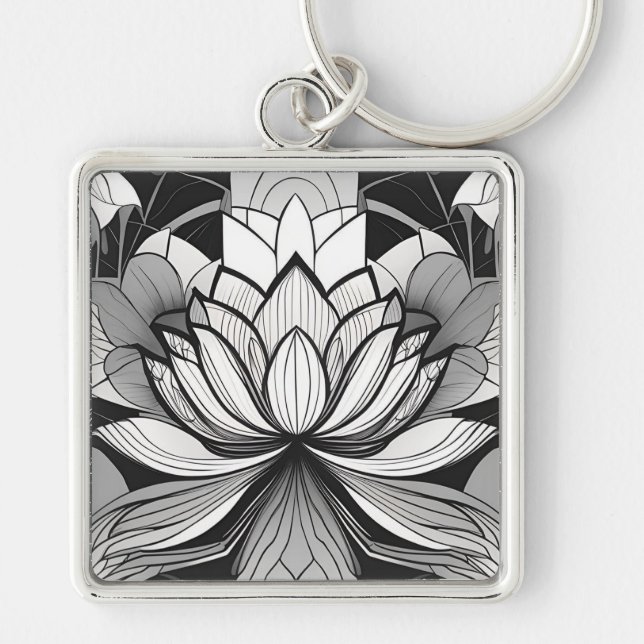 Llavero Cadena Art Deco Lotus (Frente)