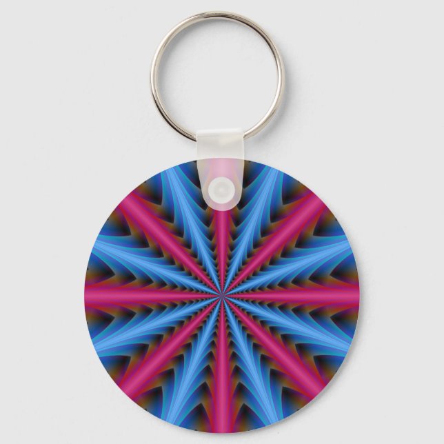 Llavero Cadena clave 16 segmentos en rosa y azul (Anverso)