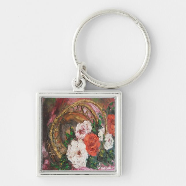 Llavero Cadena clave Ann Hayes Pintando la cesta de flores (Frente)