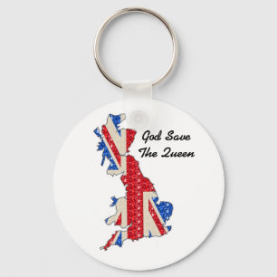 Llavero Cadena clave Bandera del Reino Unido Dios salve a