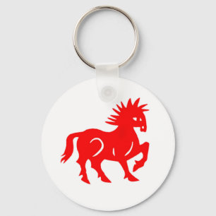 Llavero Cadena clave: caballo rojo, zodiaco chino