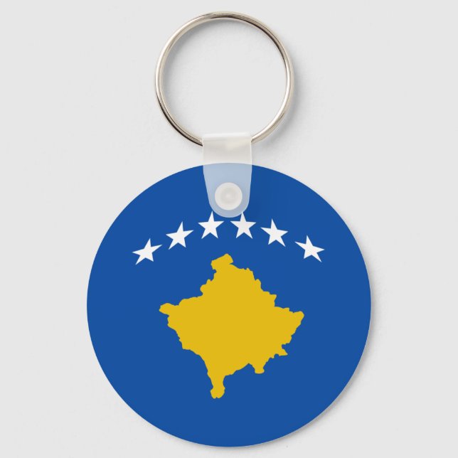 Llavero Cadena clave de la bandera de Kosovo (Anverso)