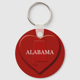 Llavero Cadena clave de mapa del corazón de Alabama