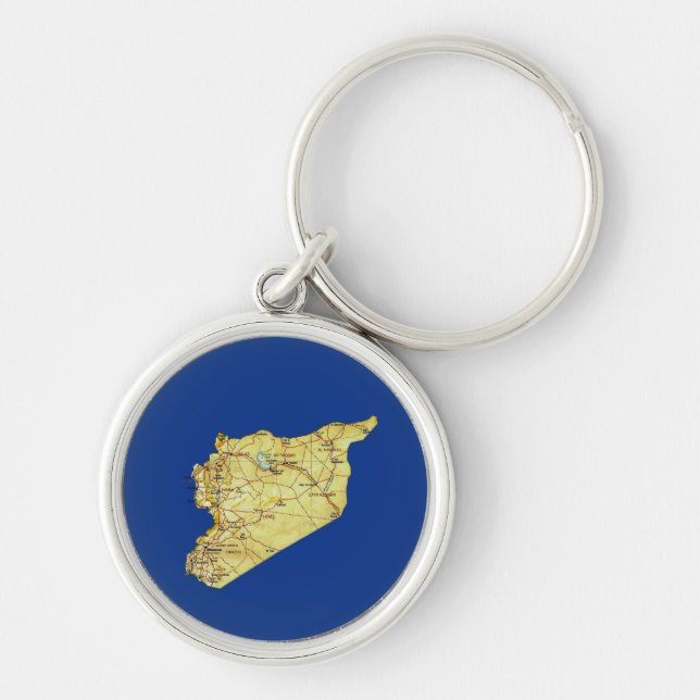 Llavero Cadena clave de mapas de Siria (Frente)