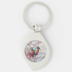 Llavero Cadena clave de pescadores y flores pintados de bo