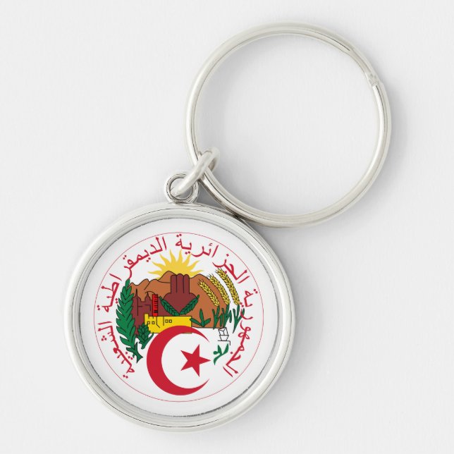 Llavero Cadena clave del Escudo de Armas de Argelia (Frente)