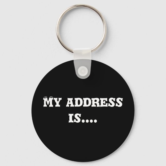 Llavero Cadena clave Mi dirección es...... (Anverso)