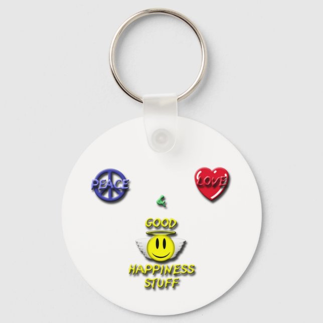 Llavero Cadena clave Peace Love Happiness (Anverso)