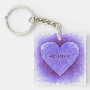 Llavero Cadena clave Purple Heart Name - Acrílico - HAMbW
