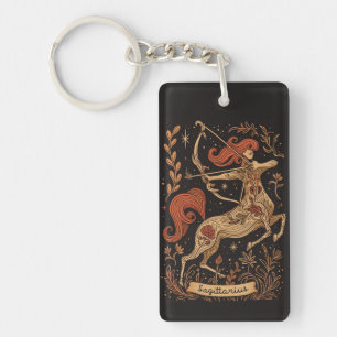Llavero Cadena clave Sagittarius Celestial Zodiac Art