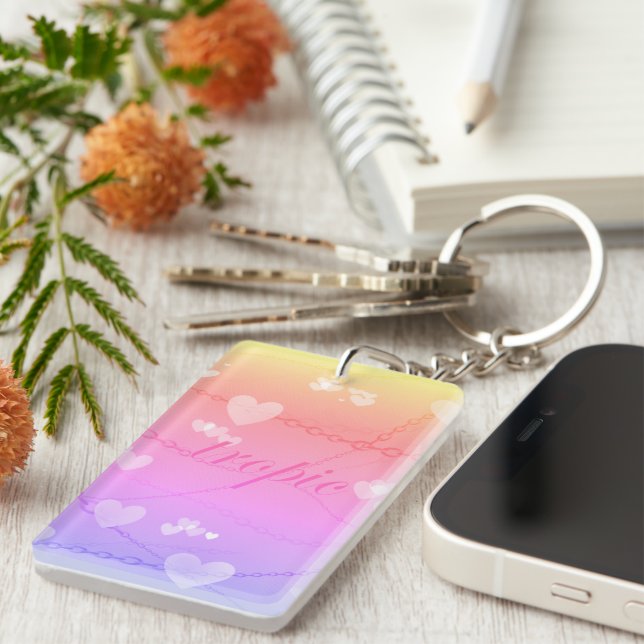 Llavero Cadena coronaria trópica de la cadena de brillo (Frente Derecha)