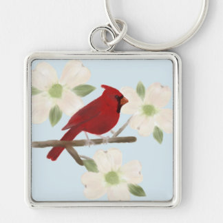 Llavero Cadena de acuarela Cardinal y Dogwood