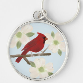 Llavero Cadena de acuarela Cardinal y Dogwood