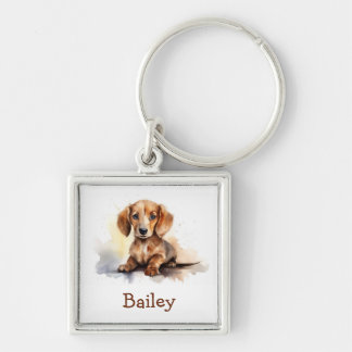 Llavero Cadena de acuarela de Dachshund