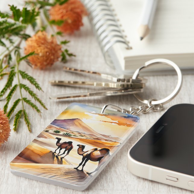 Llavero Cadena de acuarela del desierto del Sahara (Frente Derecha)