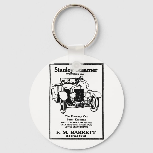 Llavero Cadena de anuncios Stanley Steamer Ad de 1928 (Anverso)