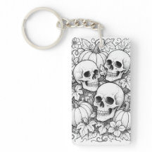 cadena de calaveras y calabazas