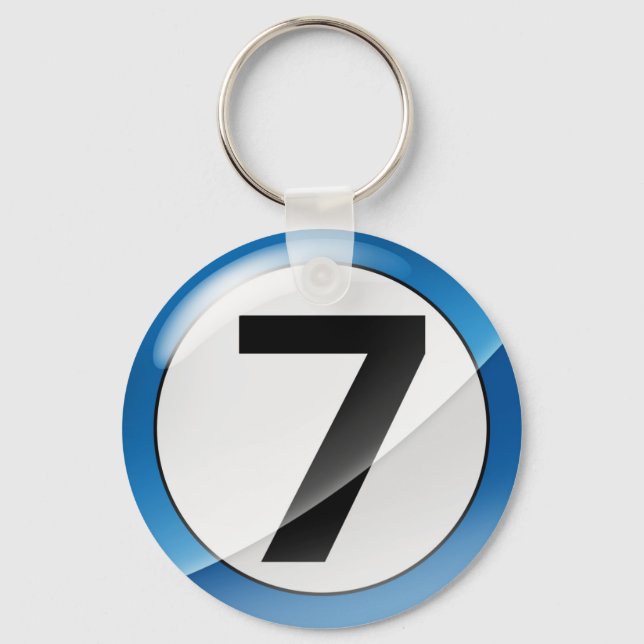 Llavero Cadena de clave azul número 7 (Anverso)