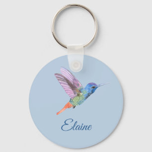Llavero Cadena de clave azul personalizada de Hummingbird