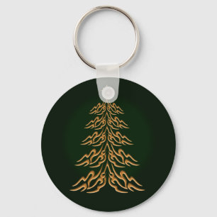 Llavero Cadena de clave de árbol de navidad verde